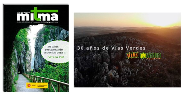 Un número monográfico de la revista Mitma y un vídeo conmemoran los 30 años de las Vías Verdes