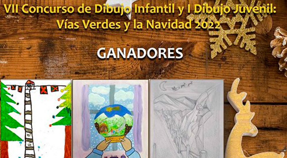 El concurso de dibujo infantil y juvenil ‘Las Vías Verdes y la Navidad’ ya tiene ganadores
