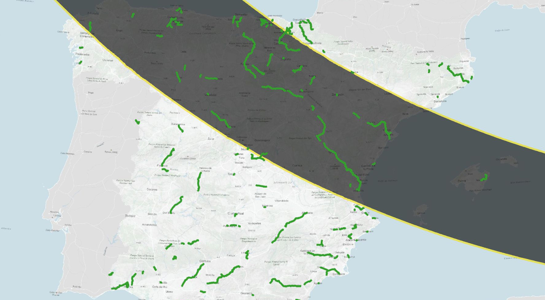 El eclipse, desde las v�as verdes
