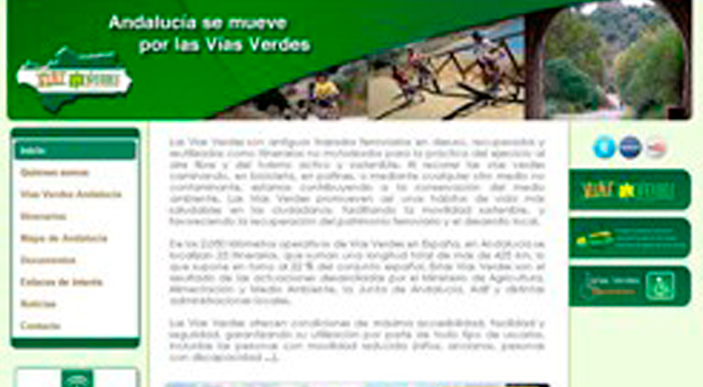 Lanzamiento de la web de vias verdes de Andalucia